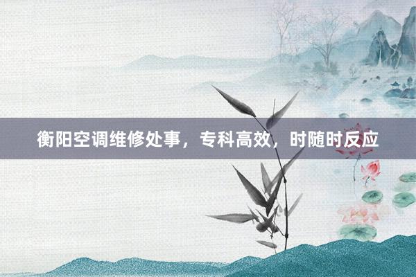 衡阳空调维修处事，专科高效，时随时反应